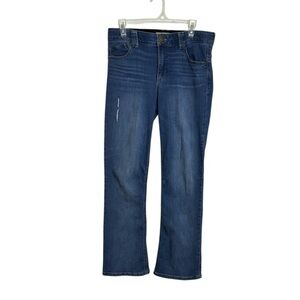 Democracy Ab Technology Size 10 Distressed Blue Denim Flare Jeans